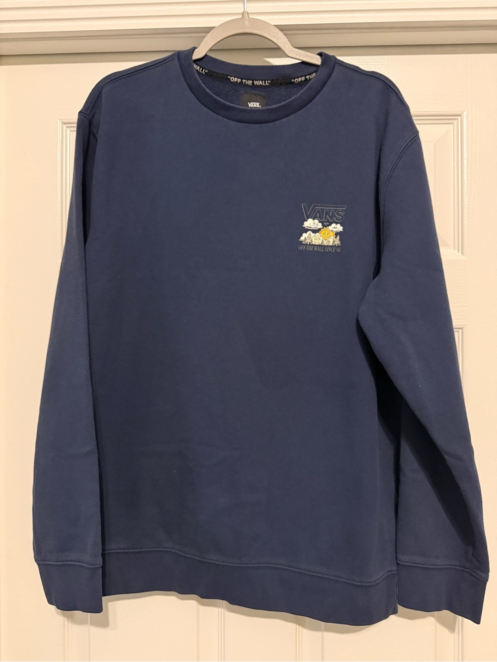 Vans Men’s Navy Crewneck with Floral Chest Logo